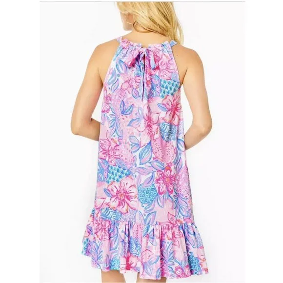 LILLY PULITZER SAIRA DRESS SZ LARGE SNAPPY TURTLE PINK ISLE NEW W/TAGS - Picture 2 of 10